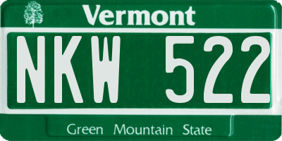 VT license plate NKW522