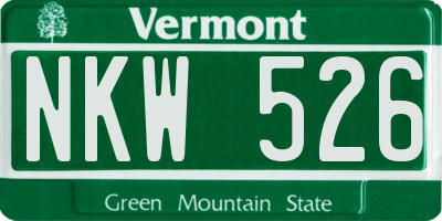 VT license plate NKW526