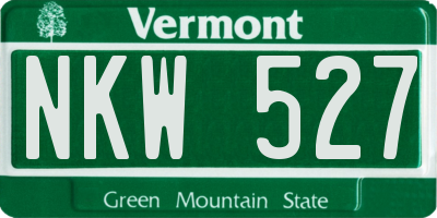 VT license plate NKW527