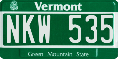 VT license plate NKW535