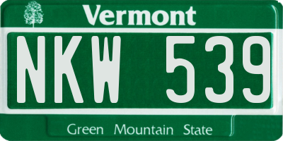 VT license plate NKW539