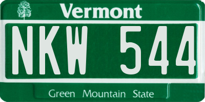 VT license plate NKW544
