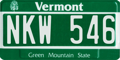 VT license plate NKW546