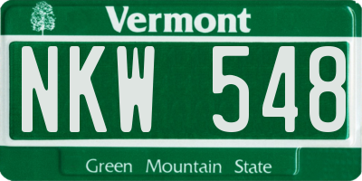 VT license plate NKW548