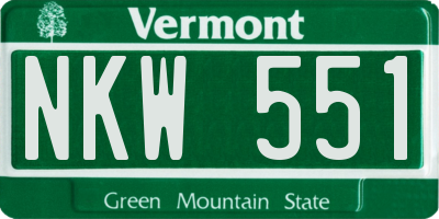 VT license plate NKW551