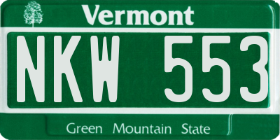 VT license plate NKW553