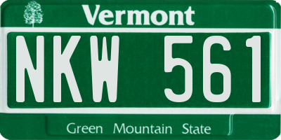 VT license plate NKW561