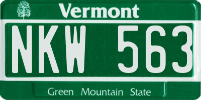 VT license plate NKW563