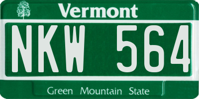 VT license plate NKW564