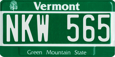 VT license plate NKW565