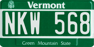 VT license plate NKW568