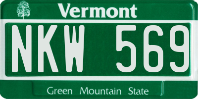 VT license plate NKW569