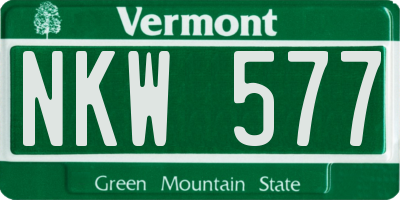 VT license plate NKW577