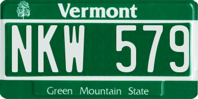 VT license plate NKW579