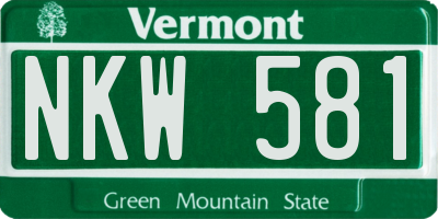 VT license plate NKW581