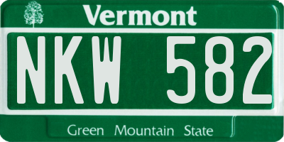 VT license plate NKW582