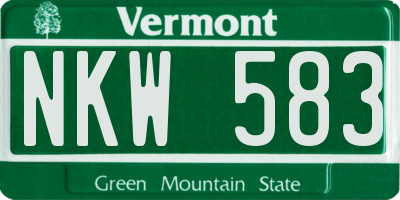 VT license plate NKW583