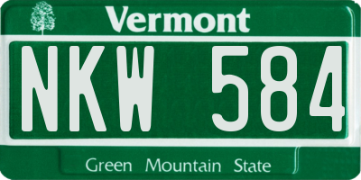 VT license plate NKW584