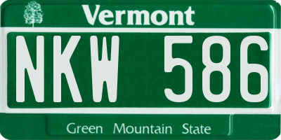 VT license plate NKW586