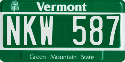 VT license plate NKW587
