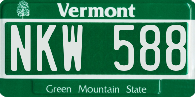 VT license plate NKW588