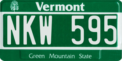 VT license plate NKW595