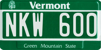VT license plate NKW600