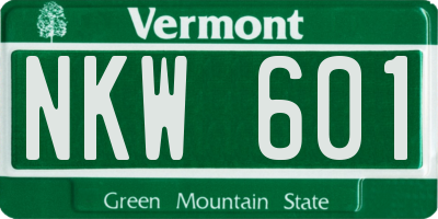 VT license plate NKW601