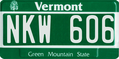 VT license plate NKW606