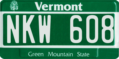 VT license plate NKW608
