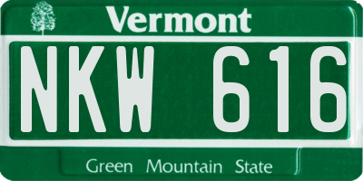 VT license plate NKW616