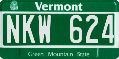 VT license plate NKW624