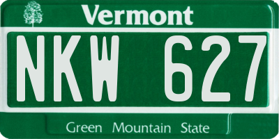 VT license plate NKW627