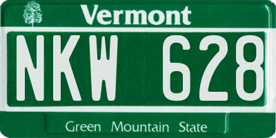 VT license plate NKW628