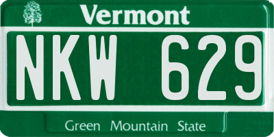VT license plate NKW629