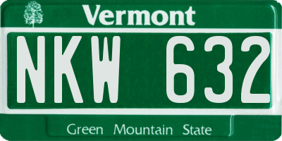 VT license plate NKW632