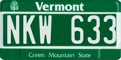 VT license plate NKW633