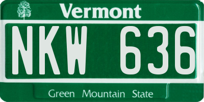 VT license plate NKW636
