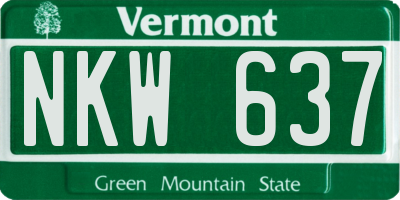 VT license plate NKW637