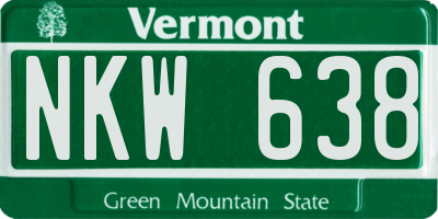 VT license plate NKW638