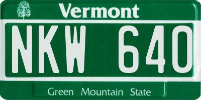 VT license plate NKW640