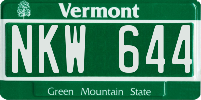 VT license plate NKW644