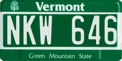 VT license plate NKW646
