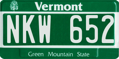VT license plate NKW652