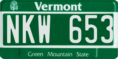 VT license plate NKW653