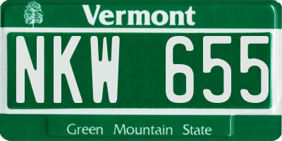 VT license plate NKW655