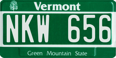 VT license plate NKW656