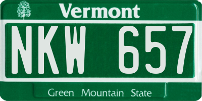 VT license plate NKW657