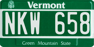 VT license plate NKW658