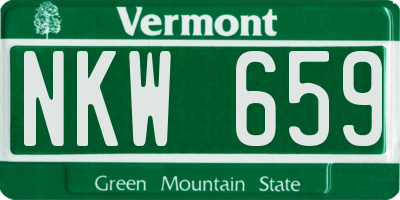 VT license plate NKW659